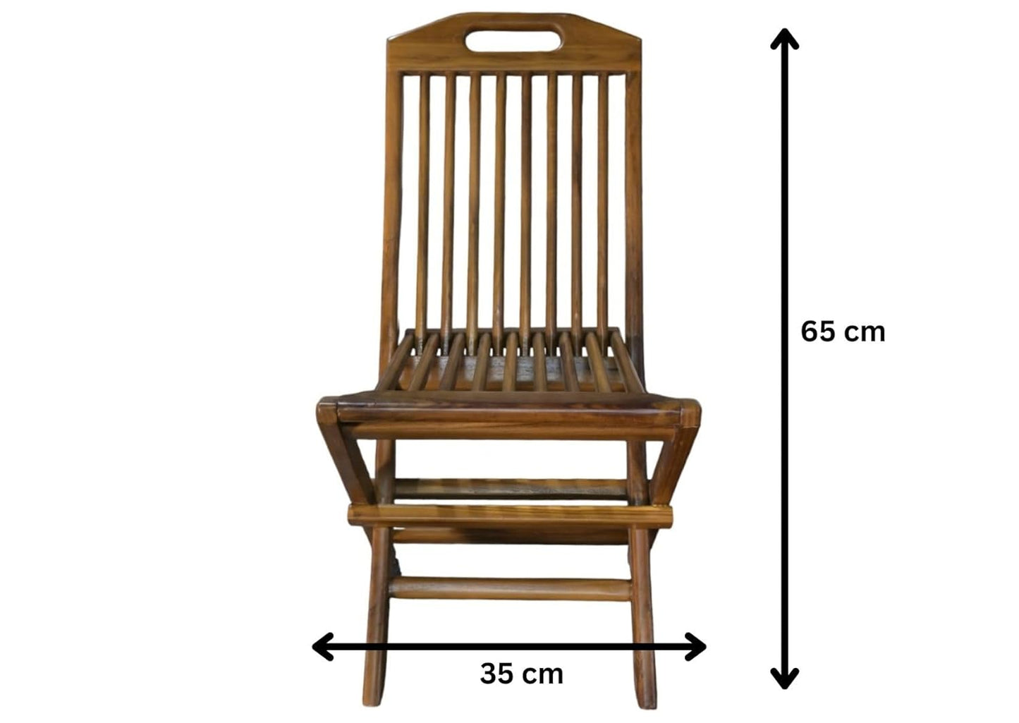 Indoor and Outdoor Folding Wooden Patio Chairs, No Need for Assembly, Garden, Deck or Porch, Suitable for All Ages - Teak Wood - Imported - Weight Upto 120 kg. (Made in Indonesia).