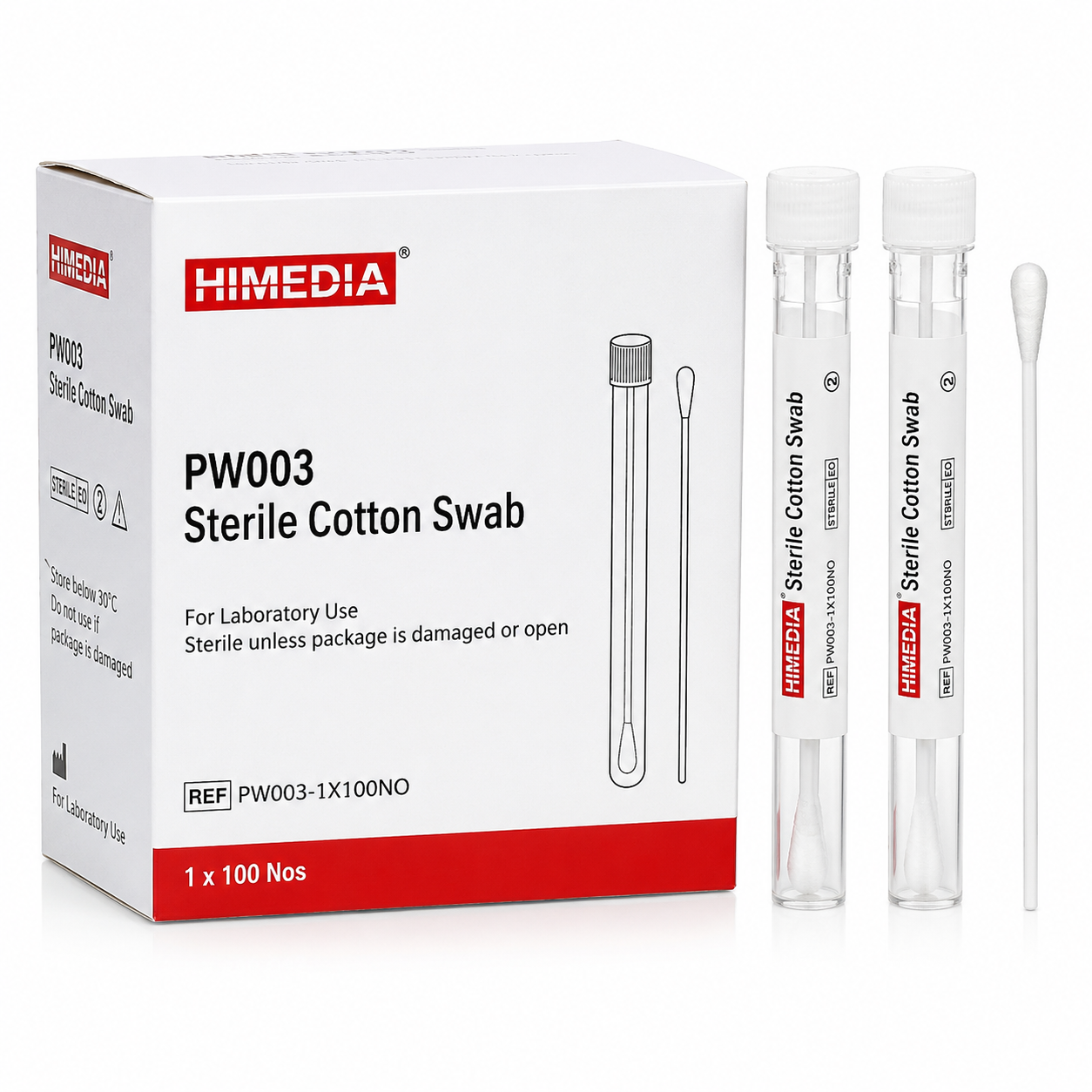 HiMedia - PW003-1X100NO Sterile Cotton Swab.