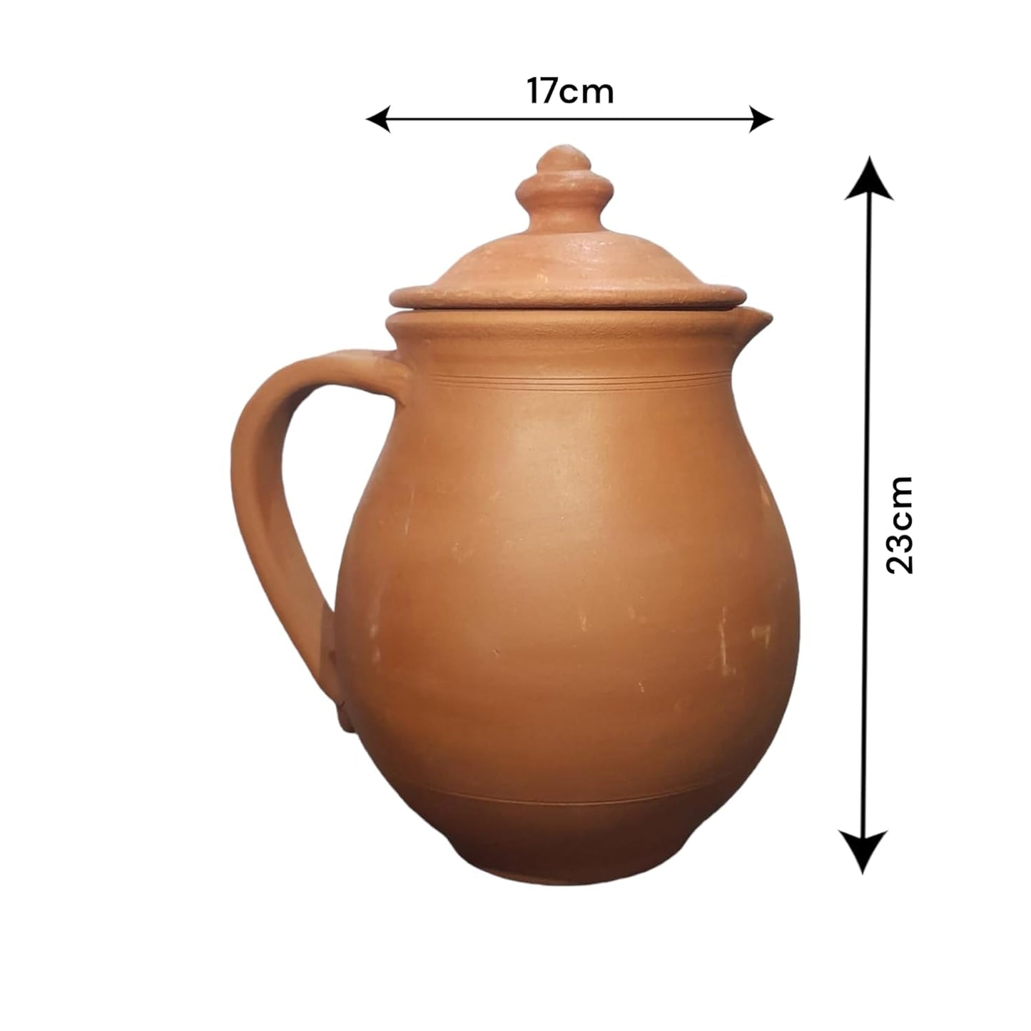 Cauliflower Clay Pot with Lid – Handmade 2 Litre Organic Pot, Perfect for Water, Tea, Coffee, Hot Chocolate, and Juice – 100% Natural, Eco-Friendly Kitchenware for Health