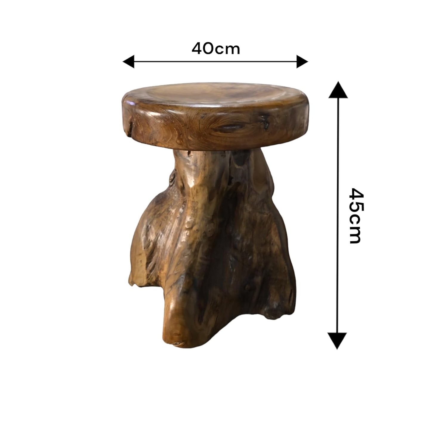 Teak Wooden Heavy Stool for Indoors and Outdoors - Made in Single Wood - Imported.