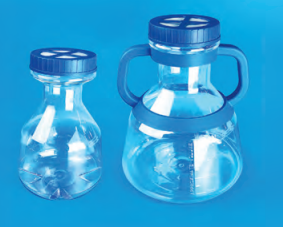 TARSONS - Sterile High Efficiency Erlenmeyer Cell Culture Flask, PC with Blue HDPE Vent (446012).