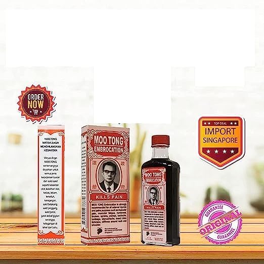 Moo Tong Embrocation Pain Relief Oil, (60 ml)