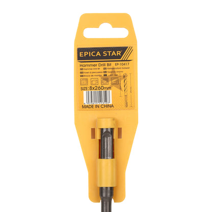 EPICA - 8 * 260 Hammer Drill Bit – Heavy-Duty Drill Bit for Concrete, Masonry, and Tough Materials (CE10417)