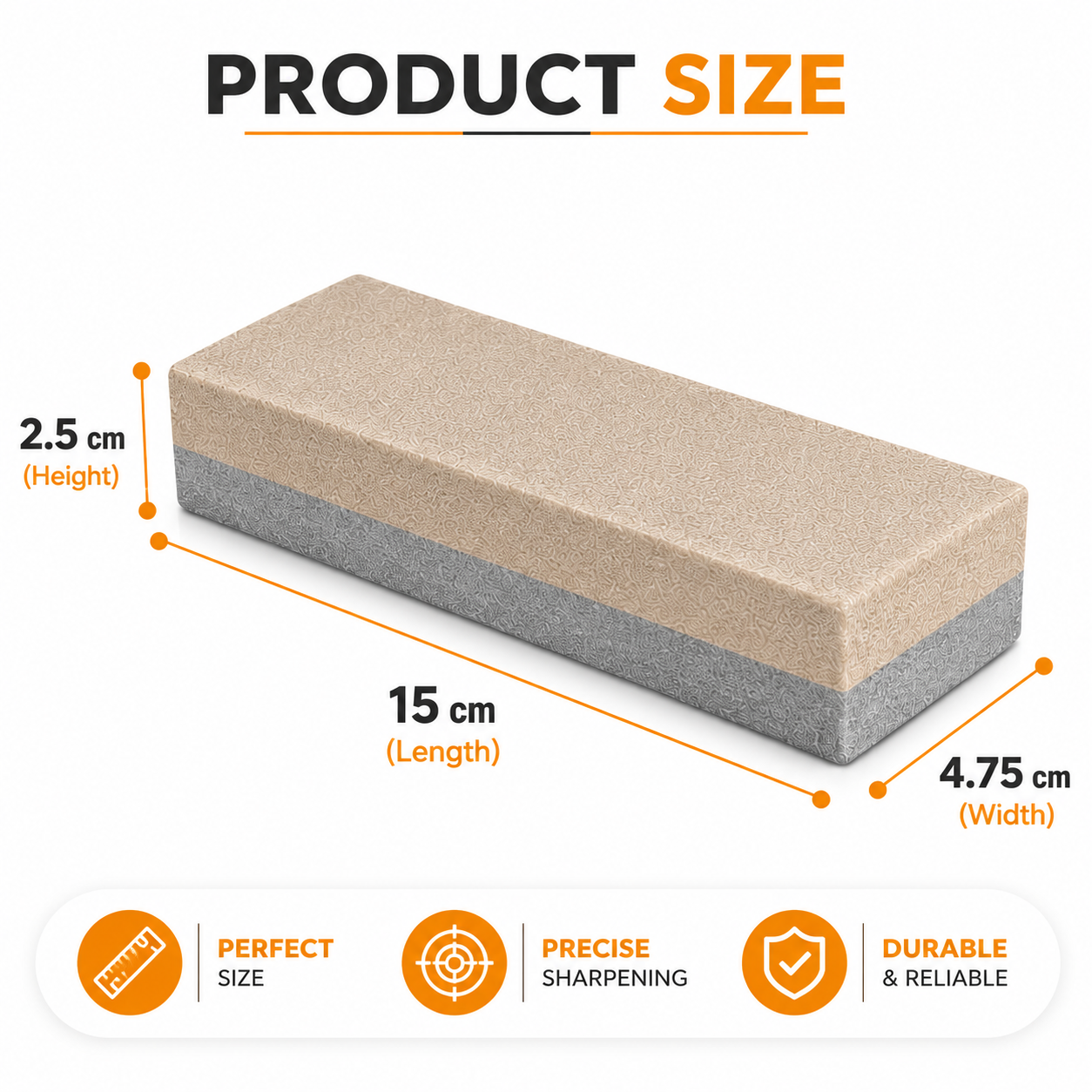 Epica -  Combination Sharpening Stone – Dual-Grit Whetstone for Precision Sharpening of Knives, Chisels, and Tools – Coarse & Fine Sides for Efficient Honing, and Professional Use.