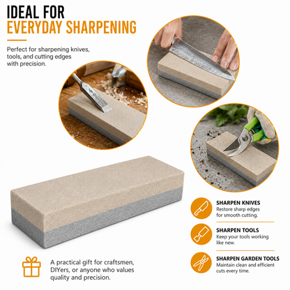 Epica -  Combination Sharpening Stone – Dual-Grit Whetstone for Precision Sharpening of Knives, Chisels, and Tools – Coarse & Fine Sides for Efficient Honing, and Professional Use.