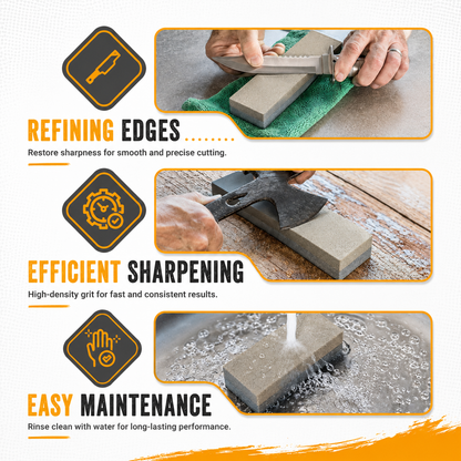 Epica -  Combination Sharpening Stone – Dual-Grit Whetstone for Precision Sharpening of Knives, Chisels, and Tools – Coarse & Fine Sides for Efficient Honing, and Professional Use.