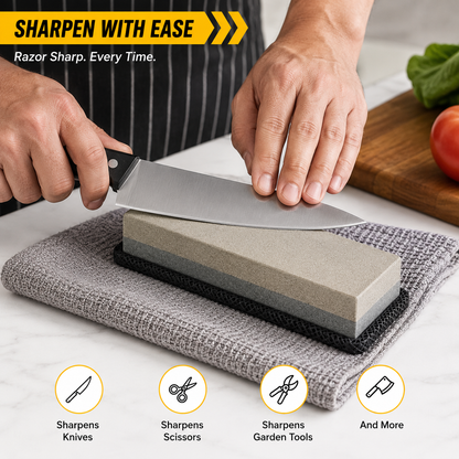 Epica -  Combination Sharpening Stone – Dual-Grit Whetstone for Precision Sharpening of Knives, Chisels, and Tools – Coarse & Fine Sides for Efficient Honing, and Professional Use.