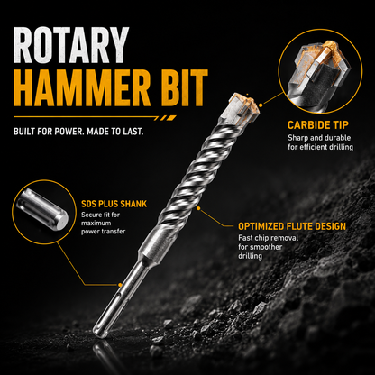 EPICA - 8 * 260 Hammer Drill Bit – Heavy-Duty Drill Bit for Concrete, Masonry, and Tough Materials (CE10417)