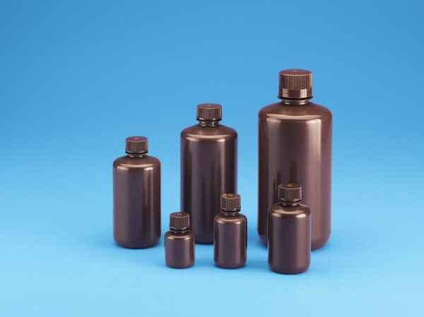 TARSONS - Amber Narrow Mouth Bottles, HDPE, with PP Amber closure (581).