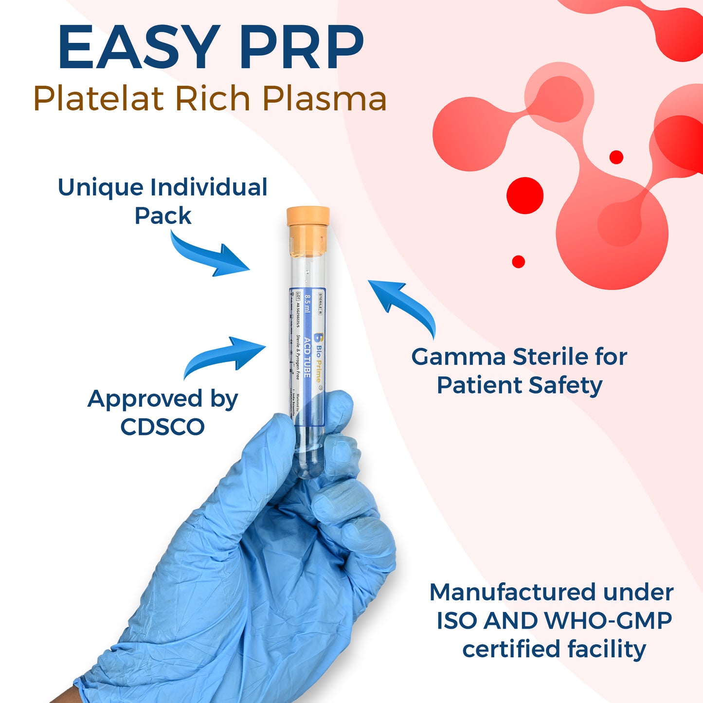 أنبوب ACD + GEL (أنبوب جمع الدم PRP) - فصل معزز لنتائج PRP فائقة.