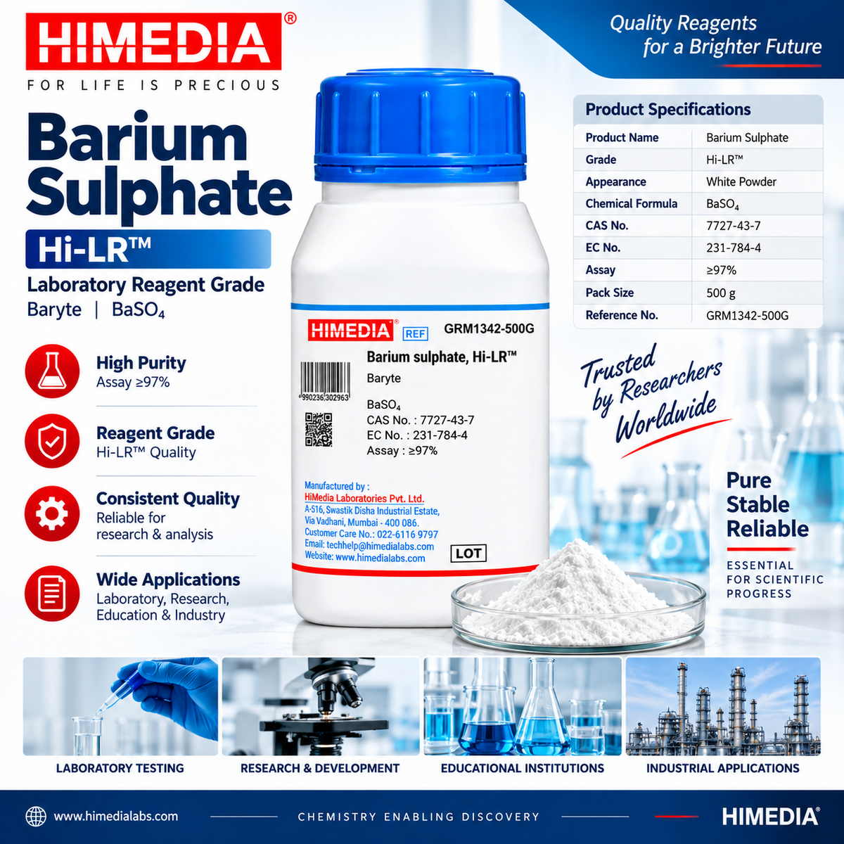 HiMedia - Barium sulphate, Hi-LR™ (GRM1342-500G)