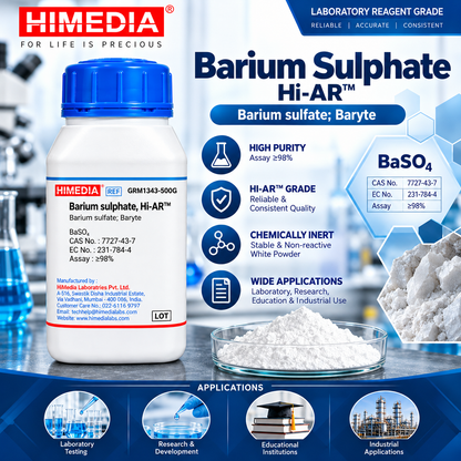 HiMedia Barium Sulphate Hi-LR™ (GRM1343-500G) - Premium Barium Sulphate HiMedia for Enhanced Quality