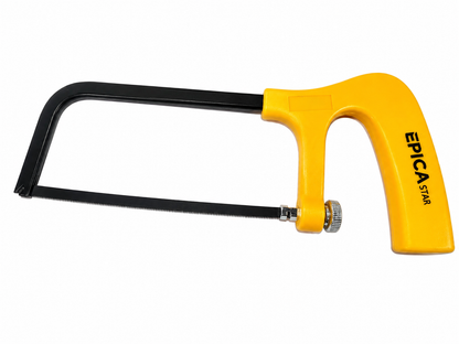 Mini Hacksaw Frame with Ergonomic Handle, Adjustable Blade Tension, Fine-Tooth Cutting Blade, Compact Steel Frame for Metal, Plastic, Wood & DIY Cutting