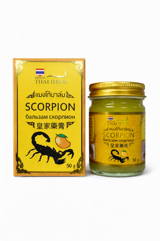 Royal Thai Herb Mango Balm Scorpion – Herbal Pain Relief Balm (50g)