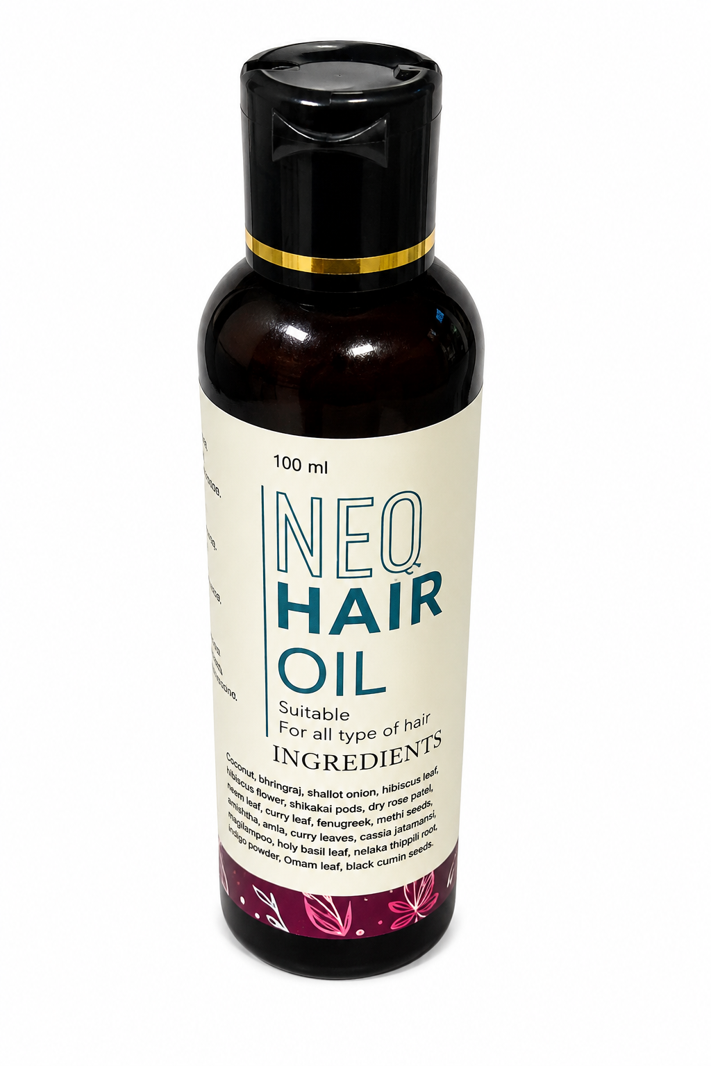NEO Hair Oil | 100ml Herbal Hair Oil for Growth, Fall Control & Stronger | Enriched with Bhringraj, Hibiscus, Amla, Shikakai, Curry Leaves & Black Cumin
