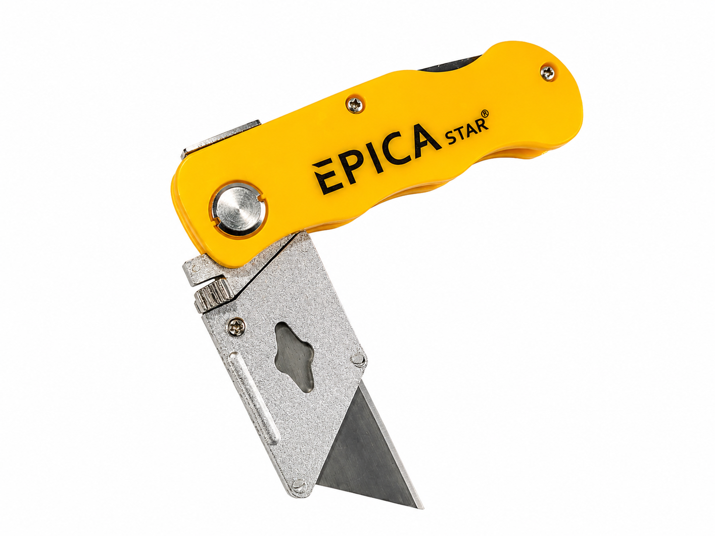 Utility Knife with 6 Replacement Blades|Foldable Heavy Duty Box Cutter|Zinc Alloy Body|Quick Blade Change|Retractable Multipurpose Cutter for Cardboard, Plastic, Leather, Carpet, Rope&DIY Use(EP10076)