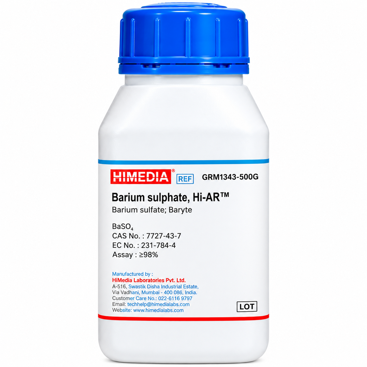 HiMedia Barium Sulphate Hi-LR™ (GRM1343-500G) - Premium Barium Sulphate HiMedia for Enhanced Quality