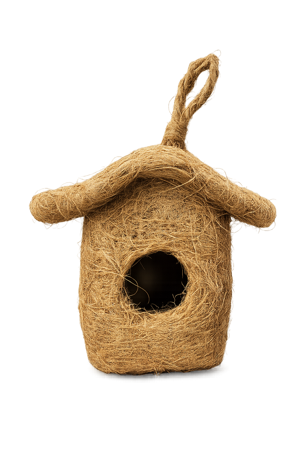 Handcrafted Natural Coconut Fiber Hanging Bird Nest House | Eco-Friendly Bird Shelter for Sparrows, Finches & Small Birds | Weather-Resistant Outdoor Bird Home for Garden, Balcony, Terrace & Backyard