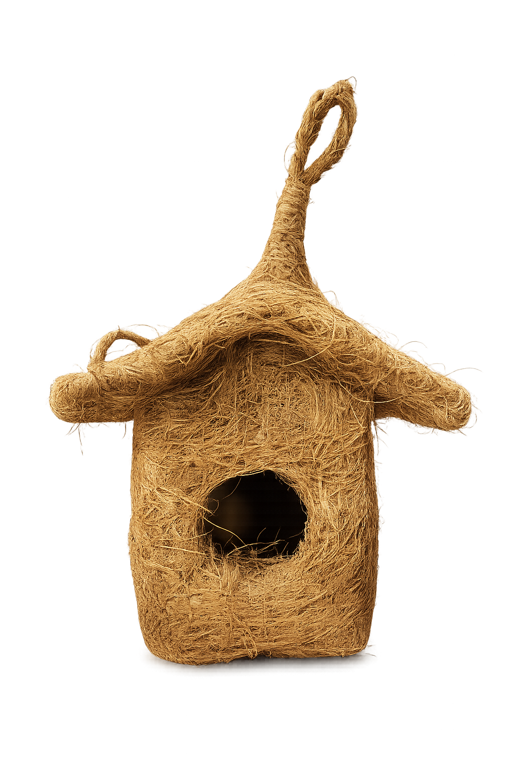 Handcrafted Natural Coconut Fiber Hanging Bird Nest House | Eco-Friendly Bird Shelter for Sparrows, Finches & Small Birds | Weather-Resistant Outdoor Bird Home for Garden, Balcony, Terrace & Backyard
