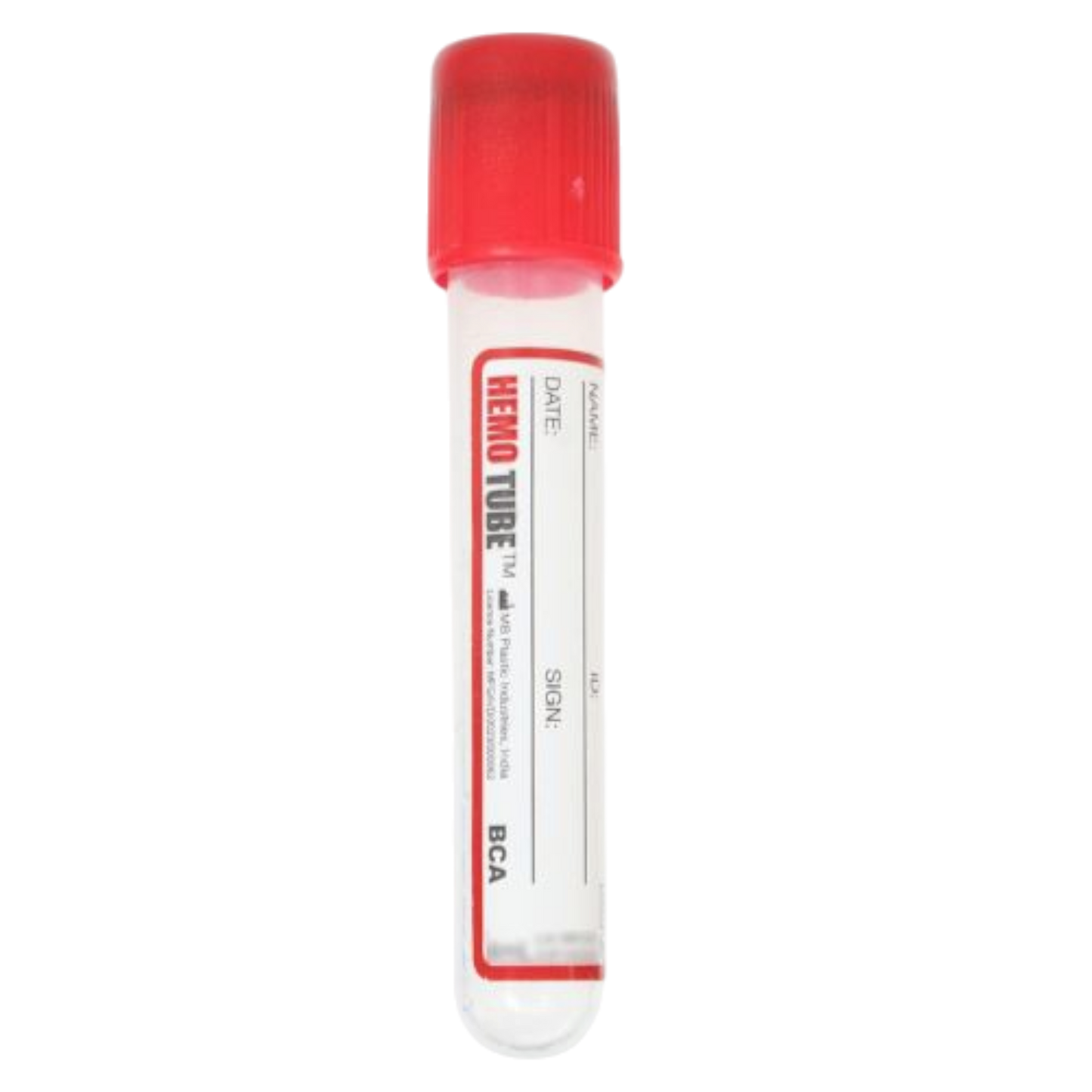 أنبوب جمع الدم Hemotube Clot Activator غير المفرغ - عبوة من 100 قطعة سعة 4 مل.
