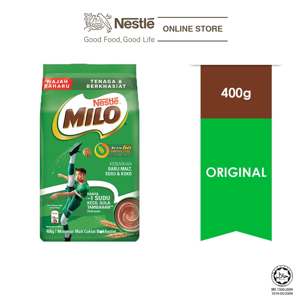 Nestlé MILO Original Activ-Go Chocolate Malt Drink Powder – 400g | Energy & Nutrition Drink