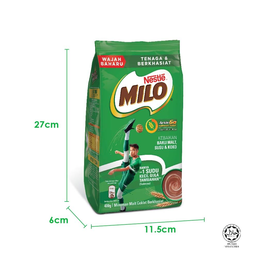 Nestlé MILO Original Activ-Go Chocolate Malt Drink Powder – 400g | Energy & Nutrition Drink