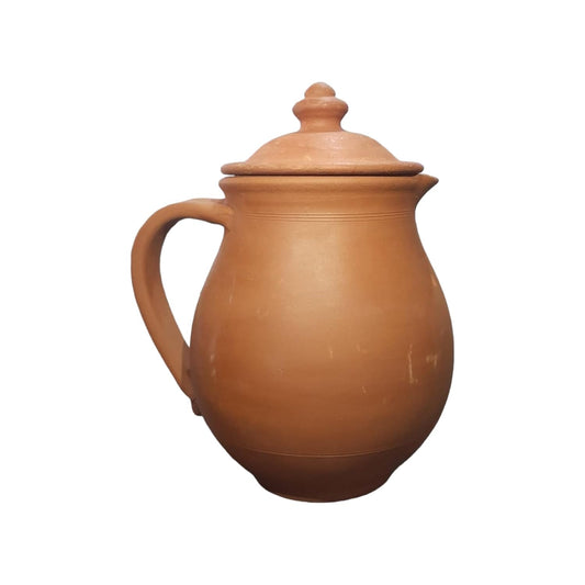 Cauliflower Clay Pot with Lid – Handmade 2 Litre Organic Pot, Perfect for Water, Tea, Coffee, Hot Chocolate, and Juice – 100% Natural, Eco-Friendly Kitchenware for Health