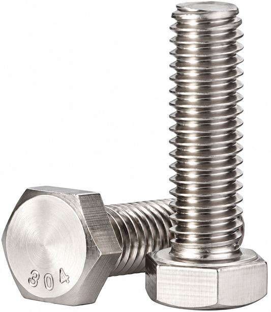 3MM DIA STAINLESS STEEL 304-A2 HEX SCREW FULL THREAD (DIN 933 / IS 1363)  (Pack of 100 Pieces)