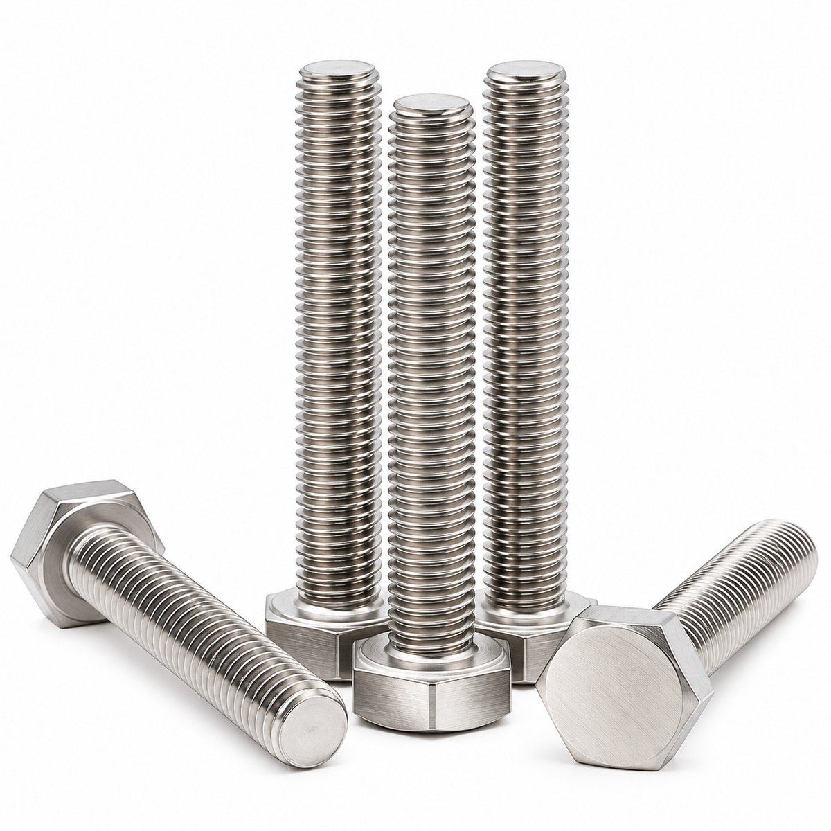 4MM DIA STAINLESS STEEL 304-A2 HEX SCREW FULL THREAD (DIN 933 / IS 1363) (Pack of 100 Pieces)