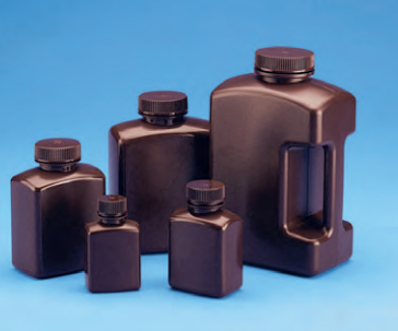 TARSONS - Amber Rectangular Wide Mouth Bottle, HDPE with PP Amber closure (583420).