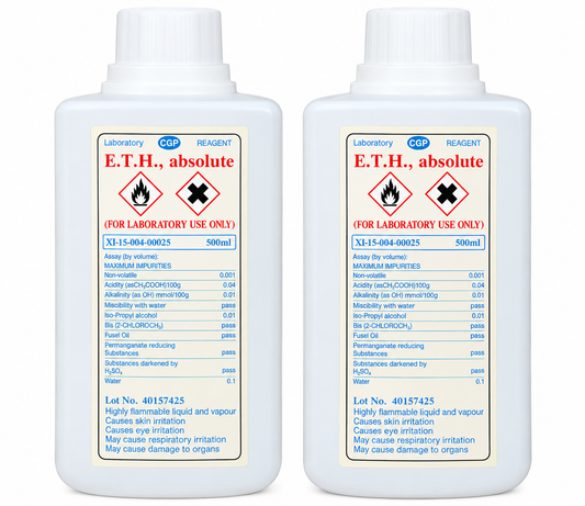 99.99% Pure Ethyl Alcohol, Absolute - 500 ml (Pack of 2)