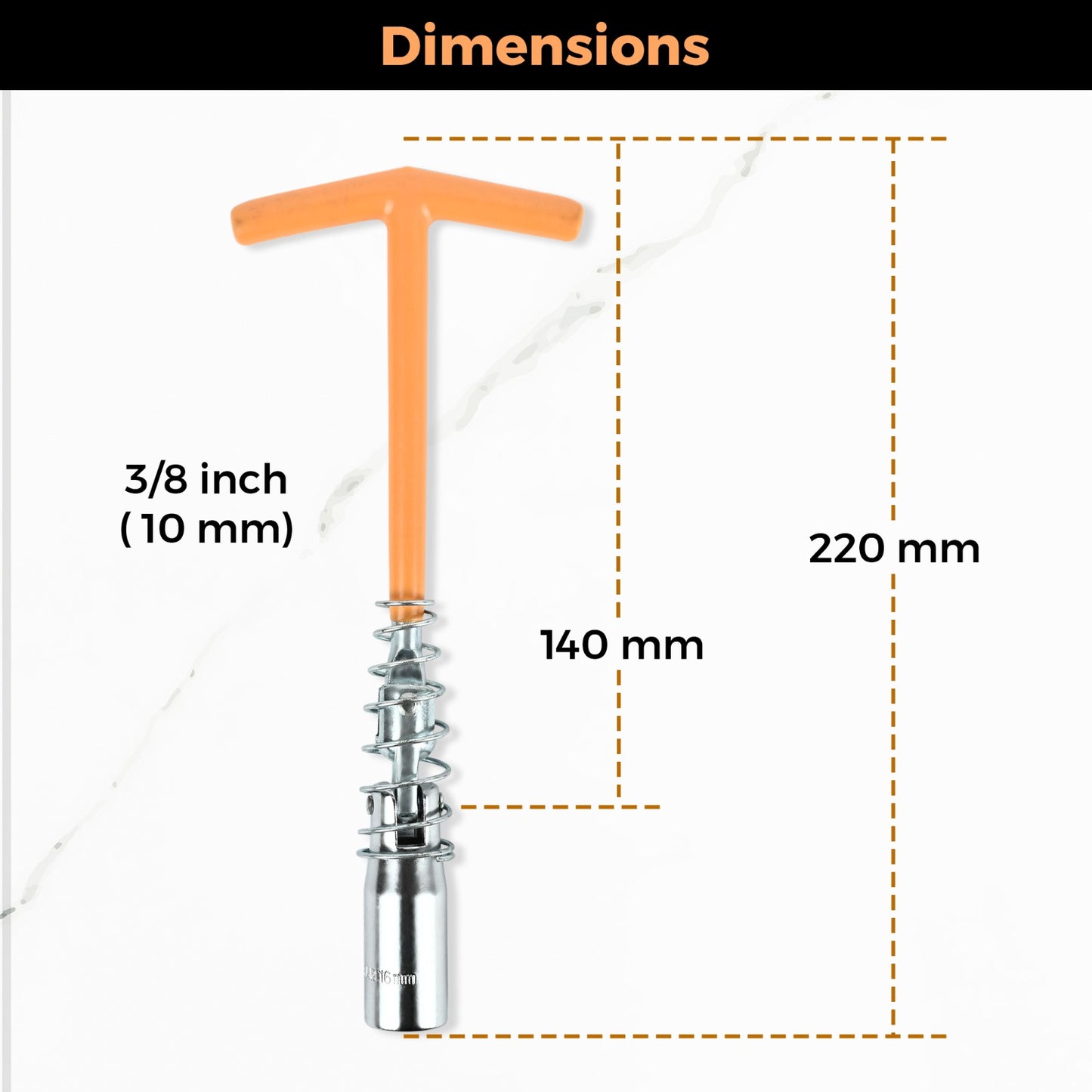 16mm T-Handle Spark Plug Hex Socket Wrench Â– Essential Tool for Automotive and Small Engine Maintenance