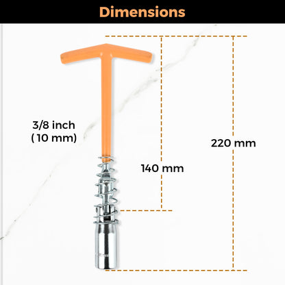 16mm T-Handle Spark Plug Hex Socket Wrench Â– Essential Tool for Automotive and Small Engine Maintenance
