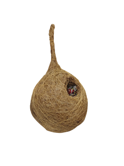 Handcrafted Natural Hanging Bird Nest | Eco-Friendly Coconut Fiber Bird House for Sparrows, Finches & Small Birds | Weather Resistant Outdoor Nest for Garden, Balcony, Terrace & Backyard