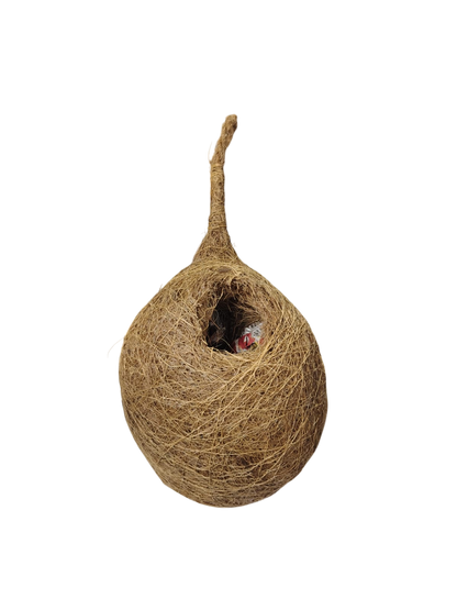 Handcrafted Natural Hanging Bird Nest | Eco-Friendly Coconut Fiber Bird House for Sparrows, Finches & Small Birds | Weather Resistant Outdoor Nest for Garden, Balcony, Terrace & Backyard