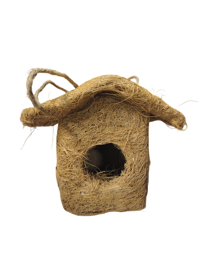 Handcrafted Natural Coconut Fiber Hanging Bird Nest House | Eco-Friendly Bird Shelter for Sparrows, Finches & Small Birds | Weather-Resistant Outdoor Bird Home for Garden, Balcony, Terrace & Backyard