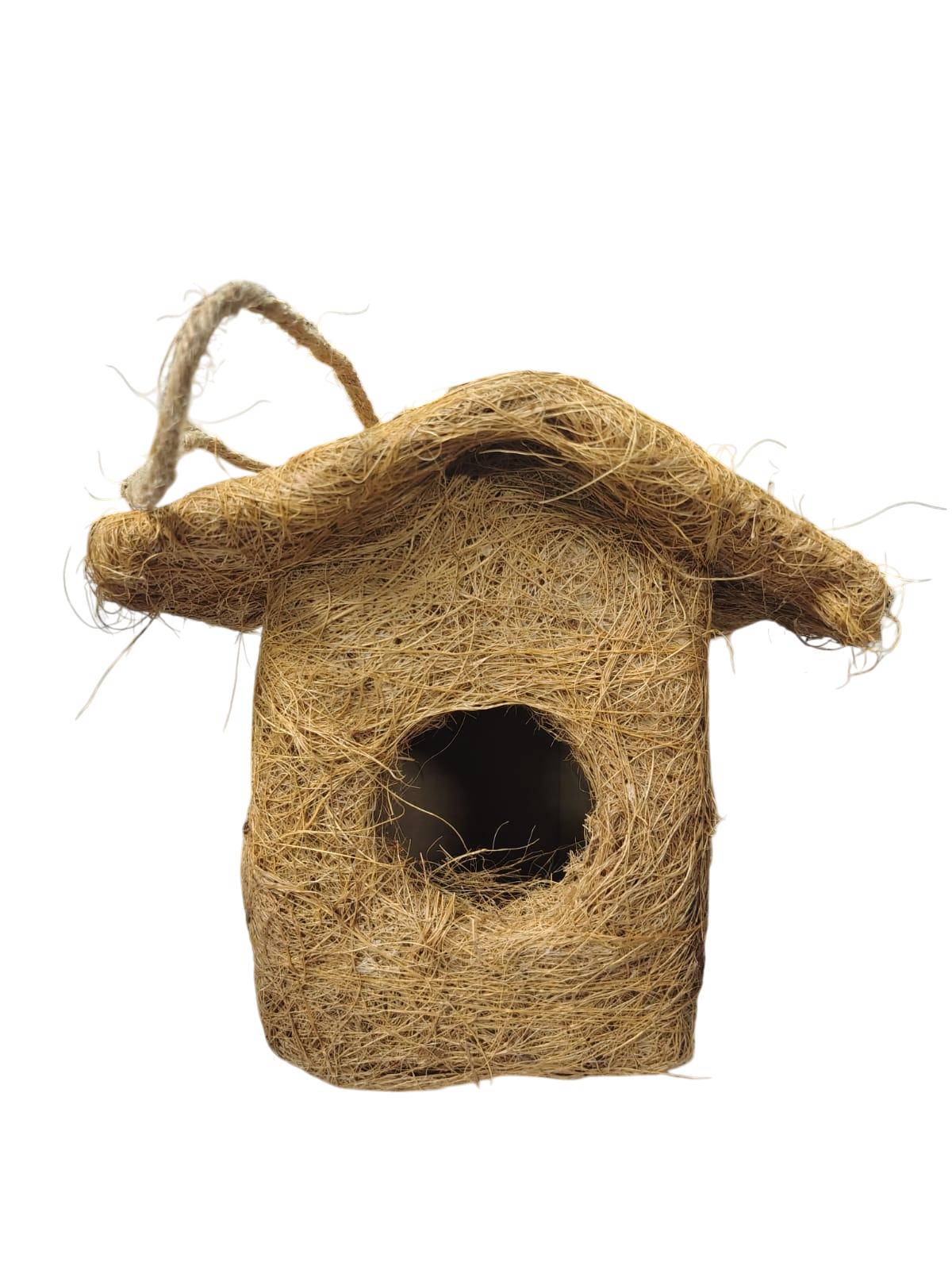 Handcrafted Natural Coconut Fiber Hanging Bird Nest House | Eco-Friendly Bird Shelter for Sparrows, Finches & Small Birds | Weather-Resistant Outdoor Bird Home for Garden, Balcony, Terrace & Backyard