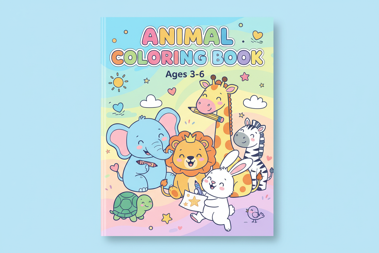 Animal Coloring Book Cover