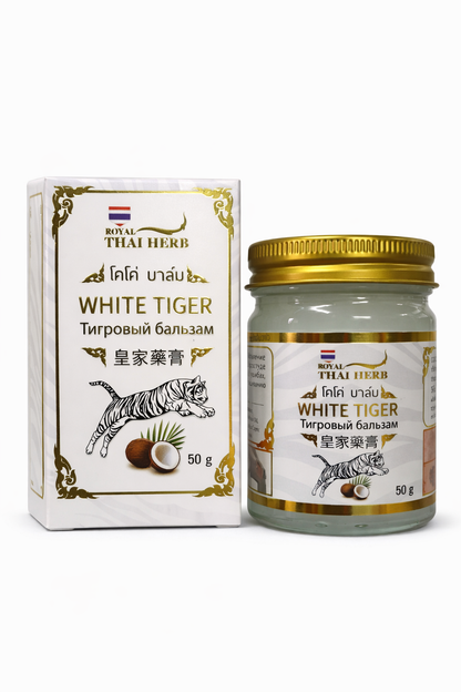 Royal Thai Herb White Tiger Coco Balm – Herbal Pain Relief Balm (50g)