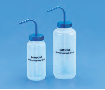 TARSONS - Wide Mouth Autoclavable Wash Bottle, PP with Blue PP closure (620080).