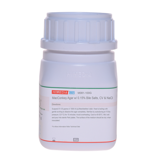 HiMedia - MacConkey Agar w/ 0.15% Bile Salts, CV and NaCl (M081-100G)