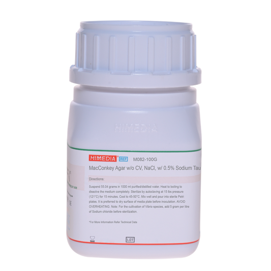 HiMedia MacConkey Agar Sodium Taurocholate w/o CV, NaCl w/ 0.5% Sodium Taurocholate (M082-100G)