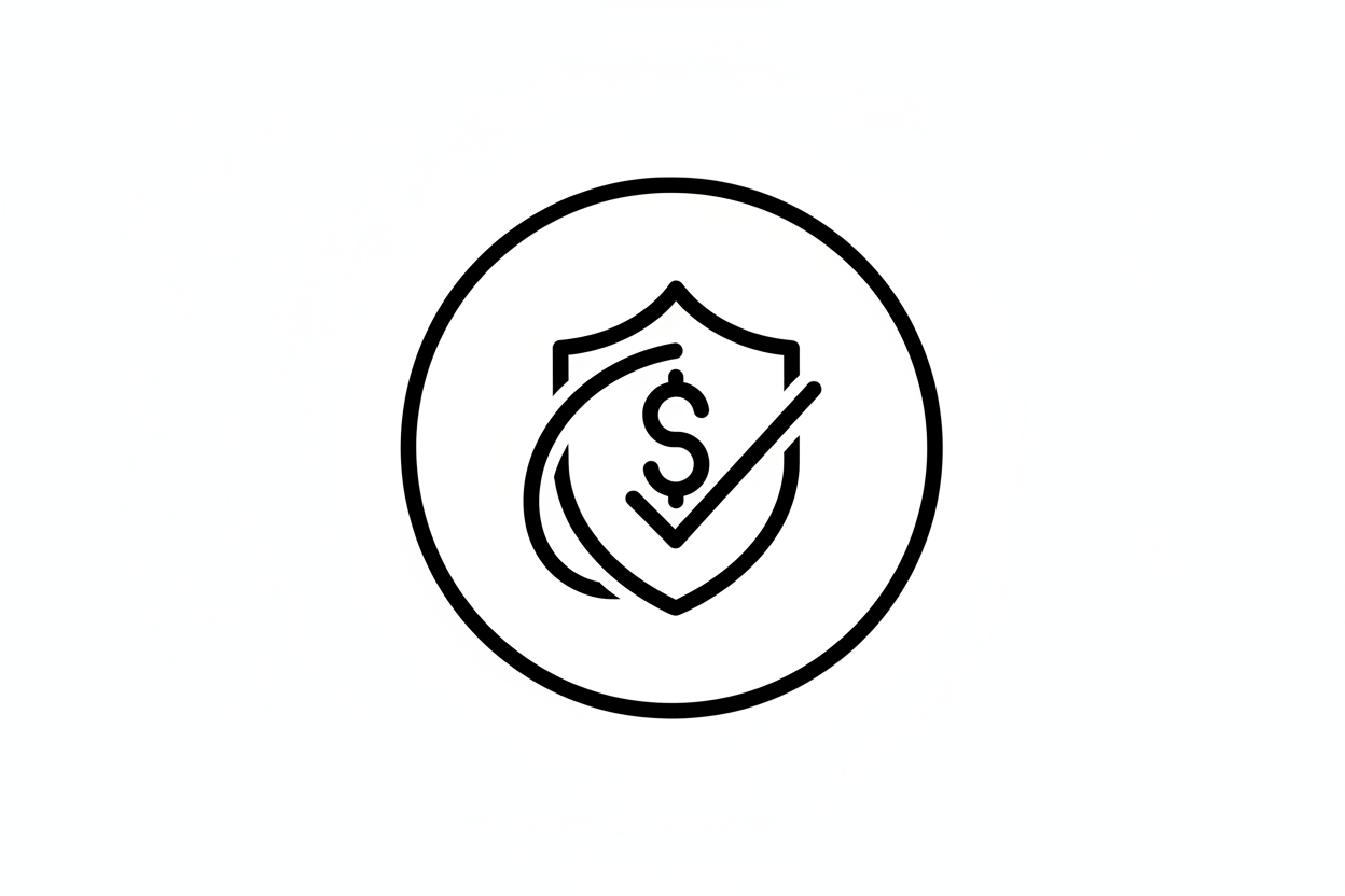 Money Guarantee Icon black and white