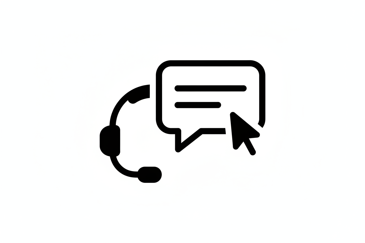 Online support icon black and white